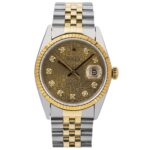 Rolex Datejust 16233 Steel & Yellow Gold Anniversary Champagne Diamond Dial - Front View by Rolex