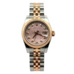 Rolex Datejust 26 179171 Steel & Rose Gold Black Diamond Dial - Front View by Rolex