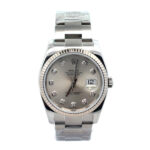 Rolex Datejust 116234 Steel & White Gold Silver Diamond Dial - Front View by Rolex