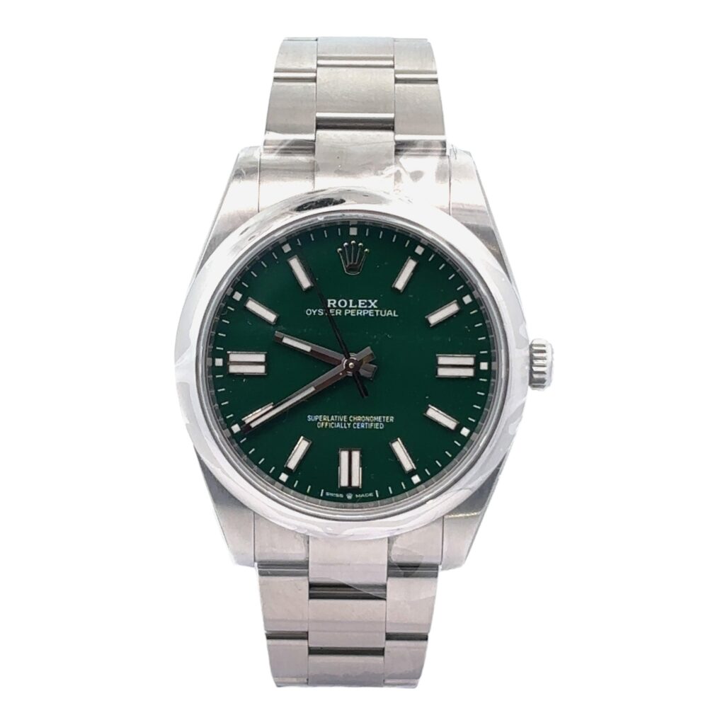Rolex Oyster Perpetual 124300 Steel Green Dial - Front View by Rolex
