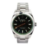 Rolex Milgauss 116400GV Steel Black Dial - Front View by Rolex