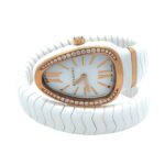 Bulgari Serpenti Spiga 102613 Ceramic & Rose Gold White Dial - Front View by Bulgari