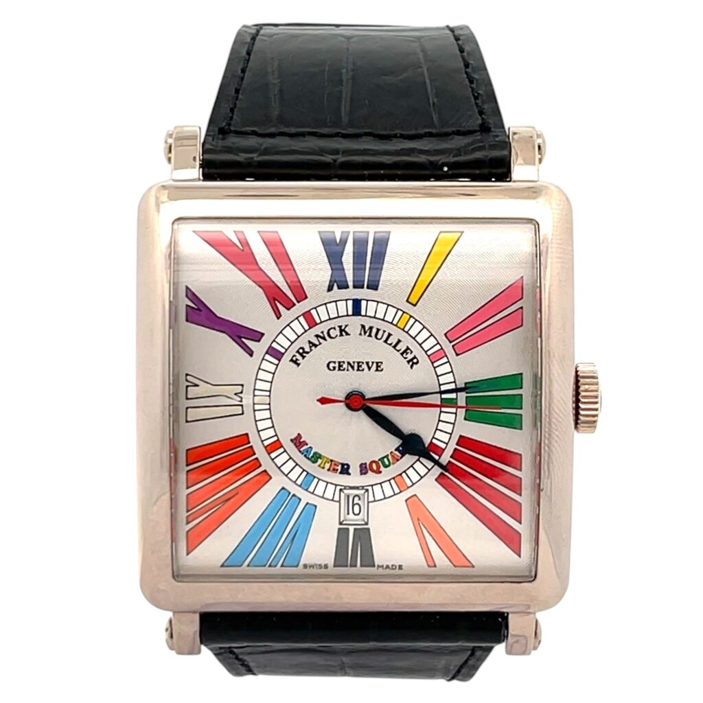 Franck Muller Master Square 6000 K SC DT 18K Gold Silver Dial - Front View by Franck Muller