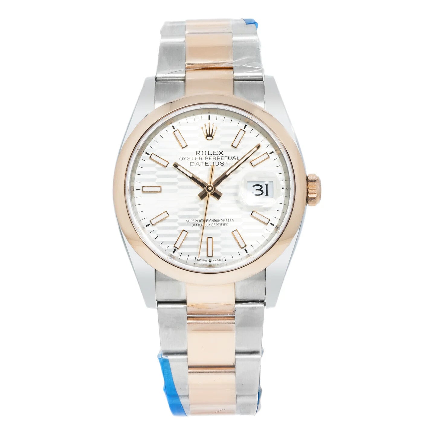 Rolex Datejust 36 126201 Two-Tone Rose Gold Silver Motif Dial