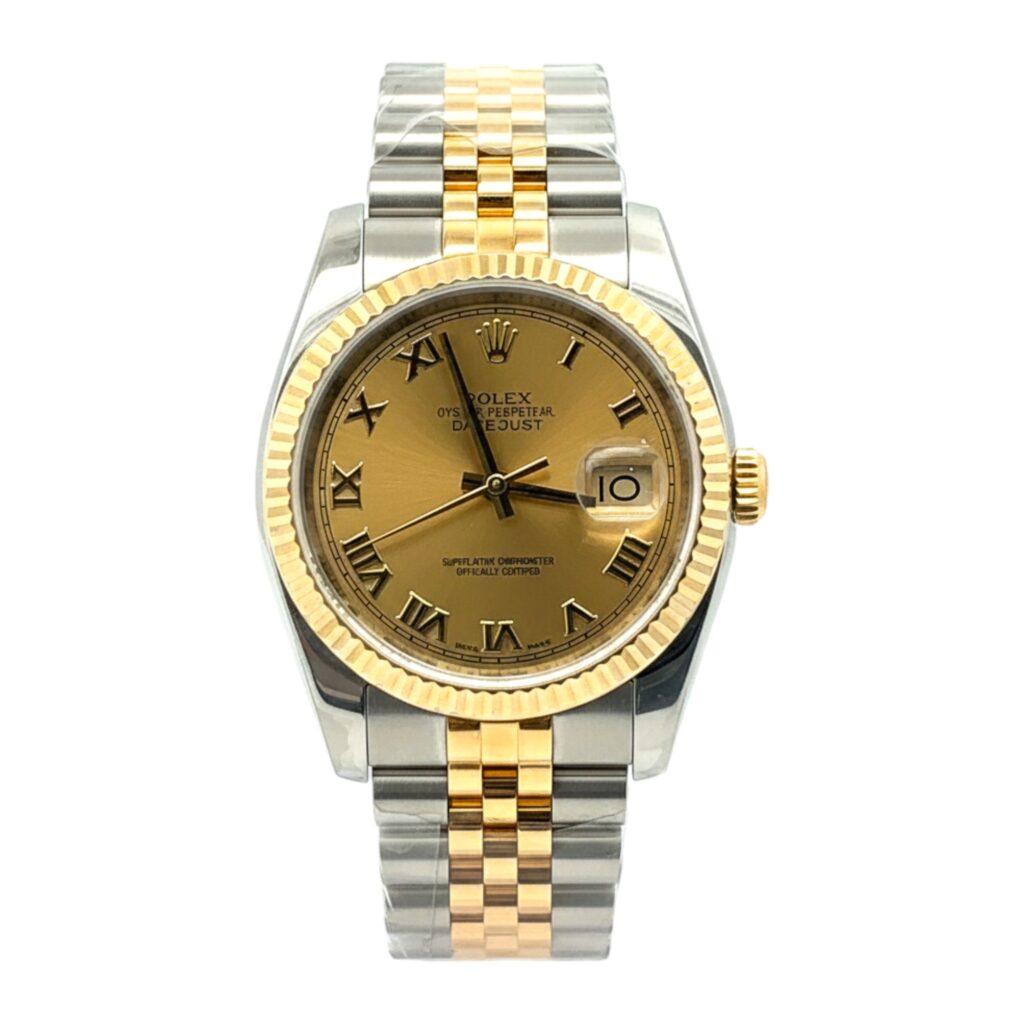 Rolex Datejust 116233 Steel & Yellow Gold Champagne Dial - Front View by Rolex