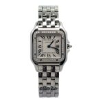 Cartier Panthere Medium W4PN0018 Steel Diamond Bezel White Dial - Front View by Cartier