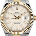 Rolex Datejust II 116333 Yellow Gold & Steel White Dial - Front View by Rolex
