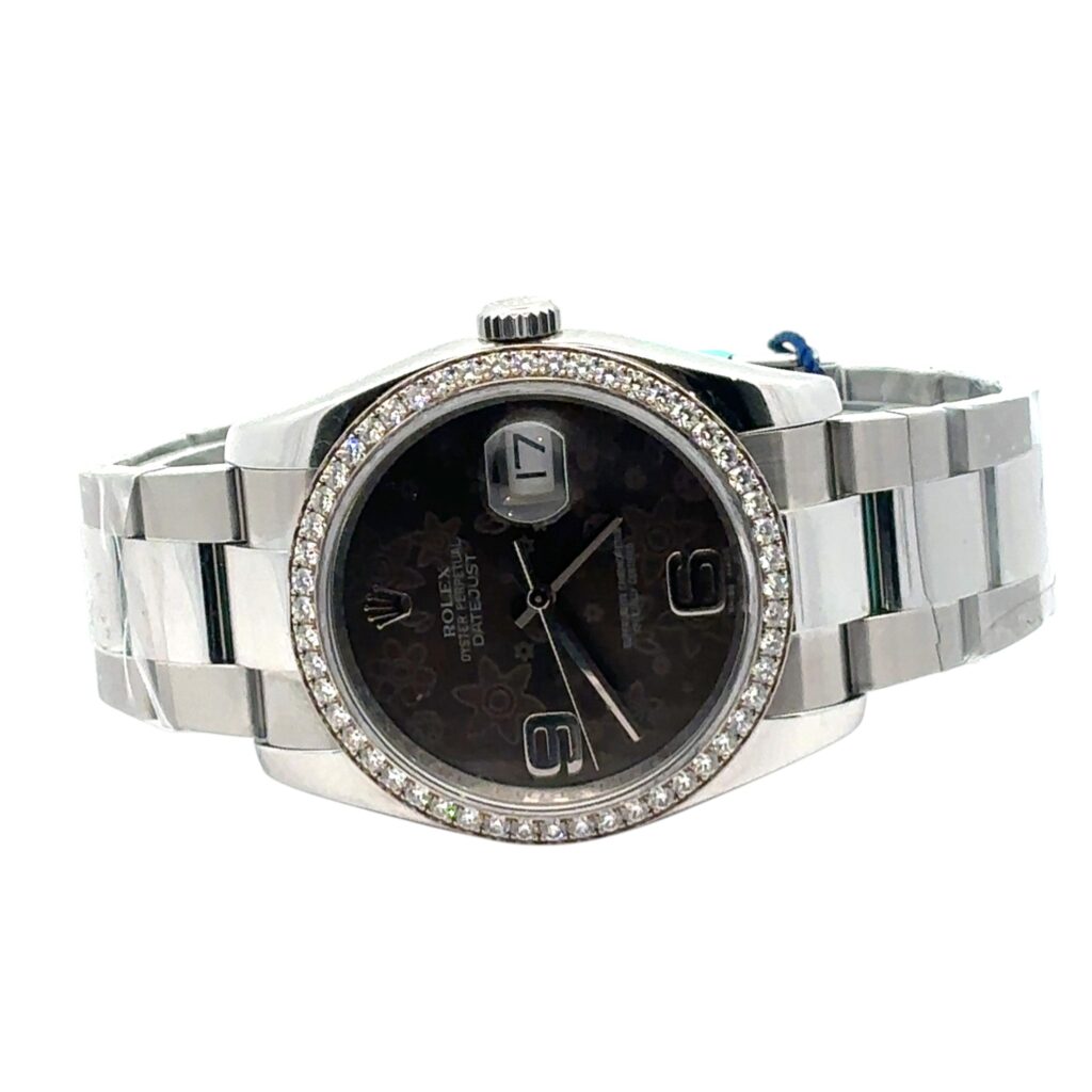 Rolex Datejust 36 116244 Steel Diamond Flower Dial - Angle View by Rolex