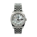 Rolex Datejust 36 116244 Steel MOP Diamond Dial - Front View by Rolex