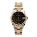 Rolex Datejust 31 178341 Steel & Rose Gold Diamond Bezel Chocolate Dial - Front View by Rolex