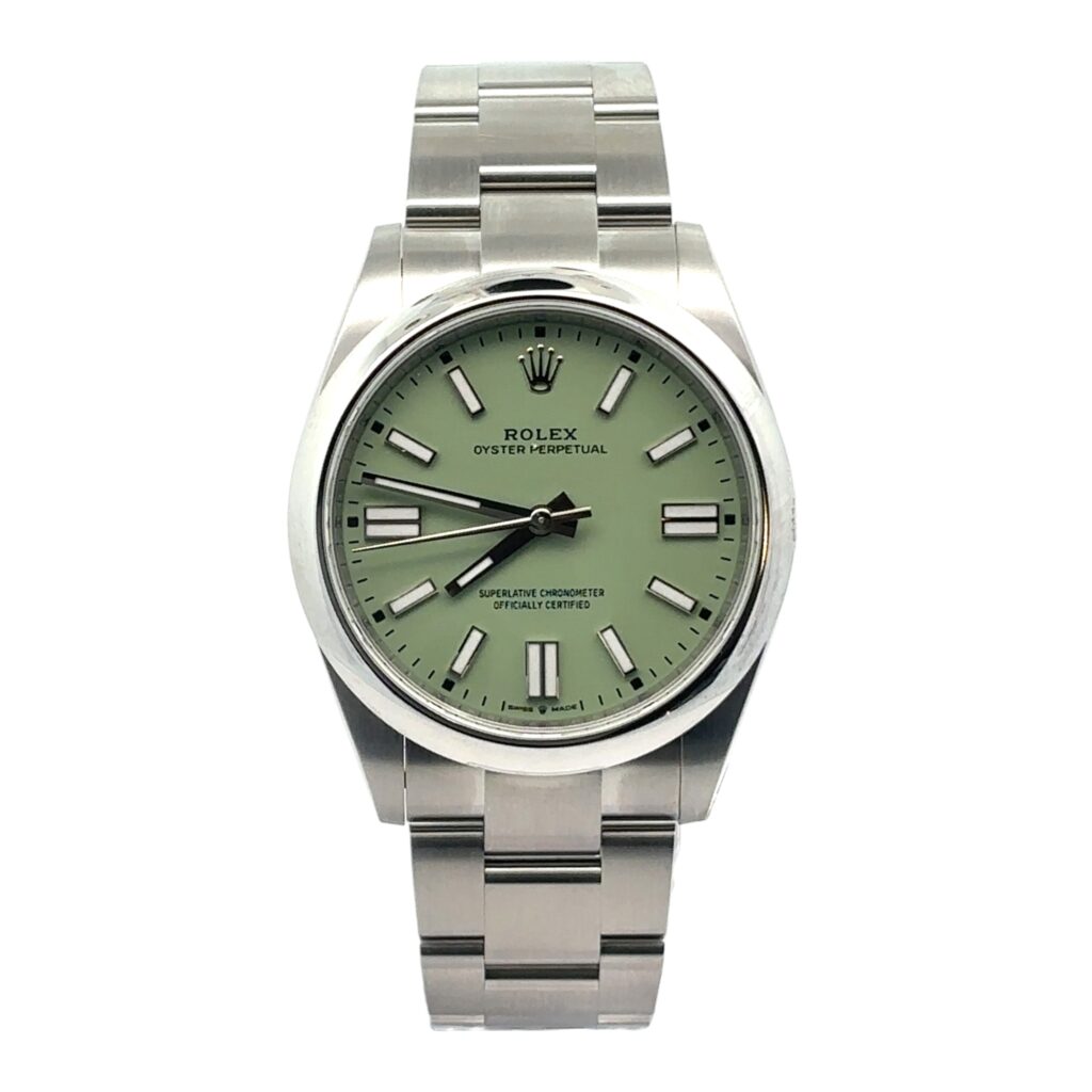 Rolex Oyster Perpetual 134300 Pistachio Dial - Front View by Rolex