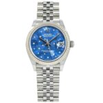 Rolex Datejust 31 278274 White Gold Bezel Azuro Floral Dial - Front View by Rolex