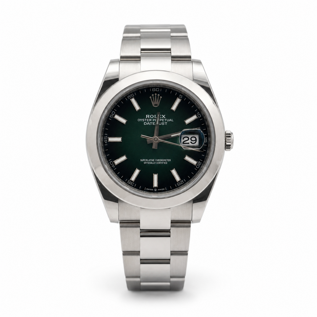 Rolex Datejust 41 126300 Stainless Steel Ombre Green Dial - Front View by Rolex