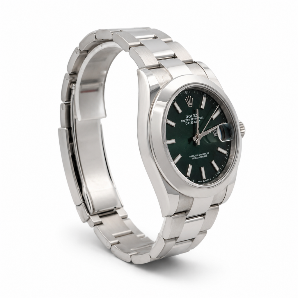 Rolex Datejust 41 126300 Stainless Steel Ombre Green Dial - Angle View by Rolex