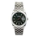 Rolex Datejust 36 126234 Steel & White Gold Palm Green Motif Dial - Front View by Rolex