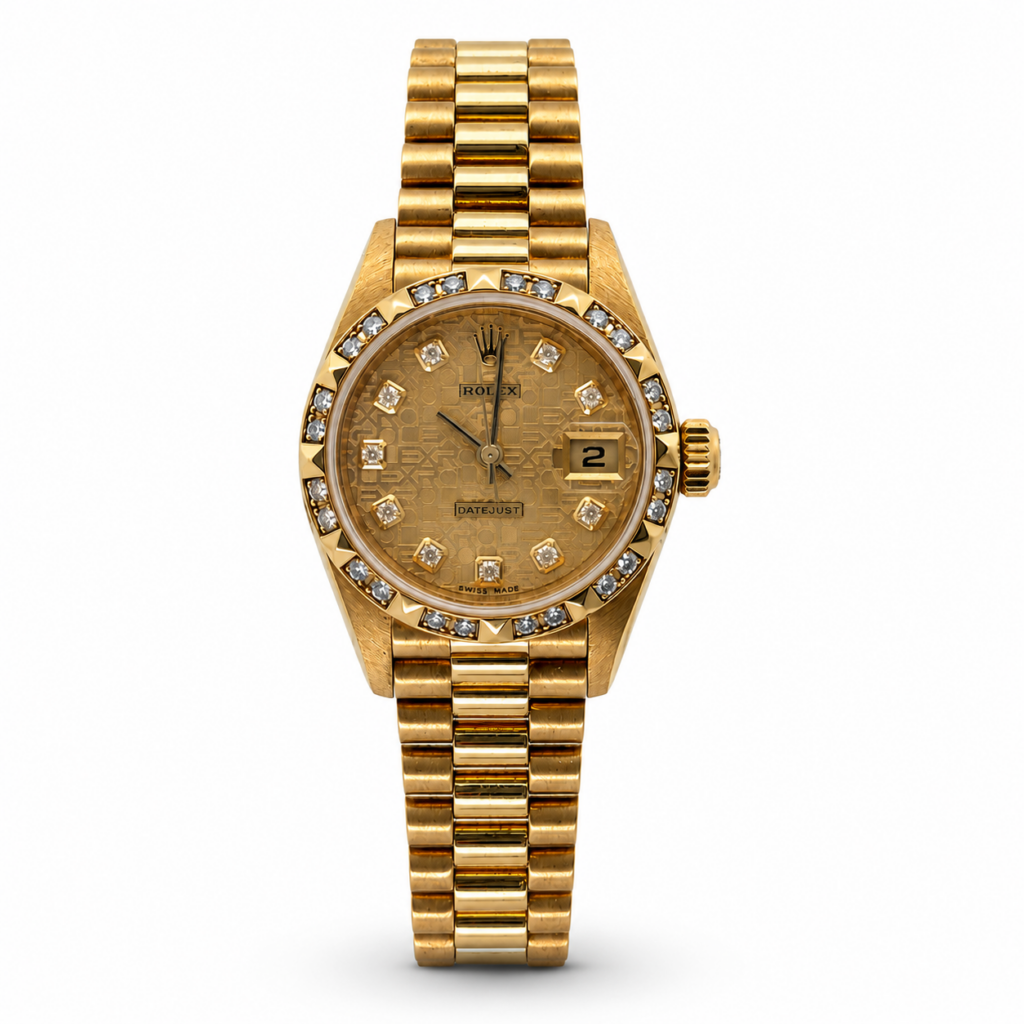 Rolex Datejust 79258 Yellow Gold Champagne Diamond Dial - Front View by Rolex