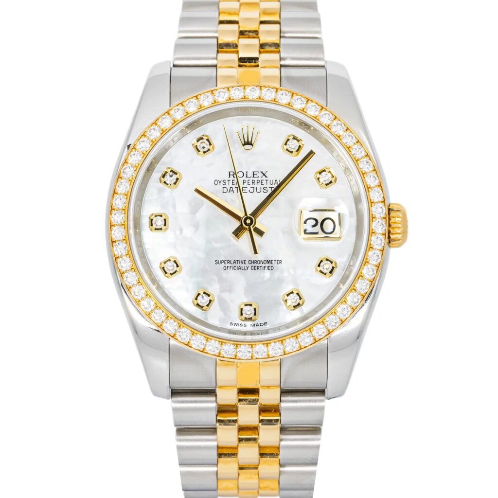Rolex Datejust 116243 Two-Tone Champagne Diamond Dial - Front View by Rolex