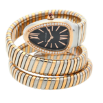 Bulgari Serpenti SP 35 SPG Gold and Steel Black Dial - Front View by Bulgari