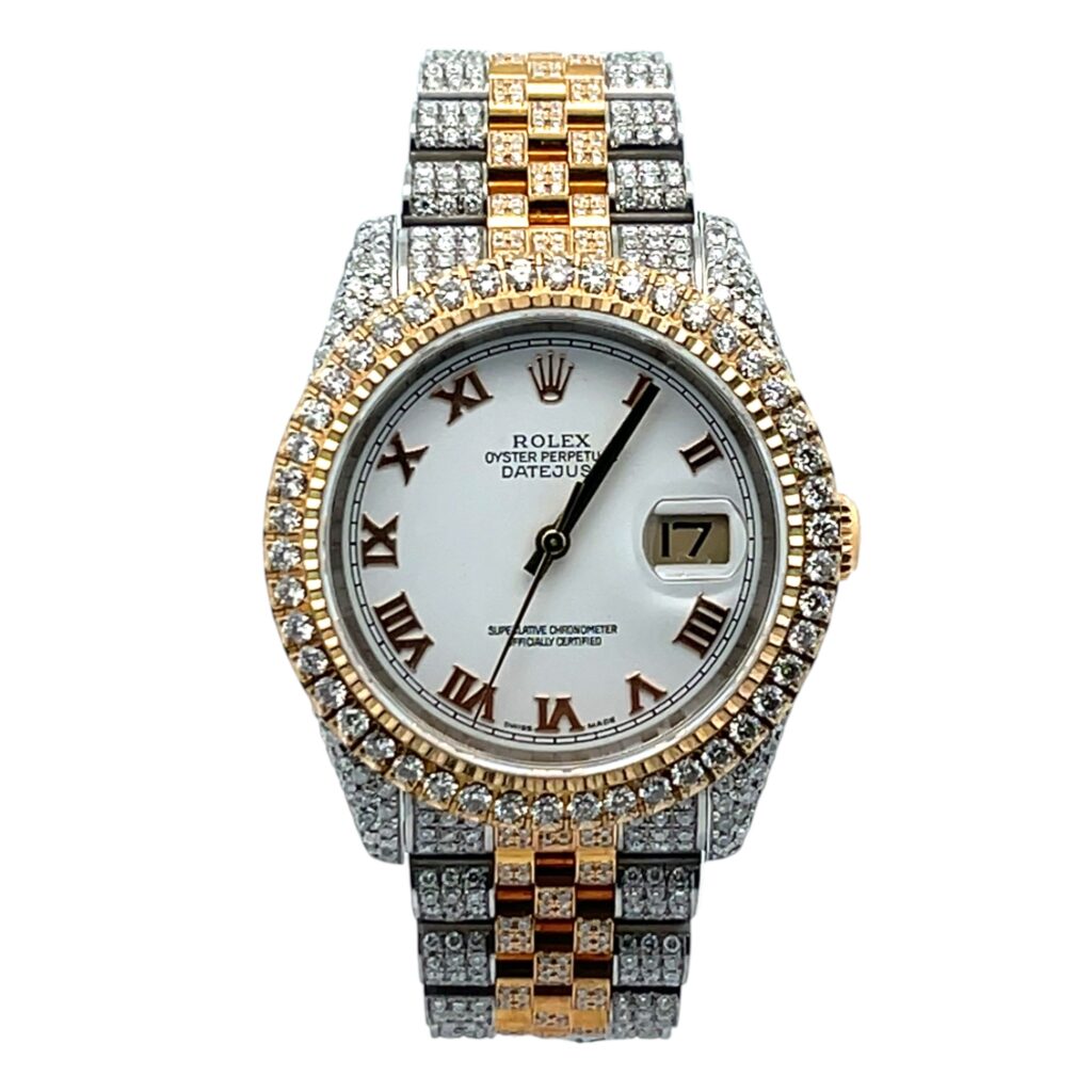 Rolex Datejust 116233 Yellow Gold & Steel White Dial - Front View by Rolex