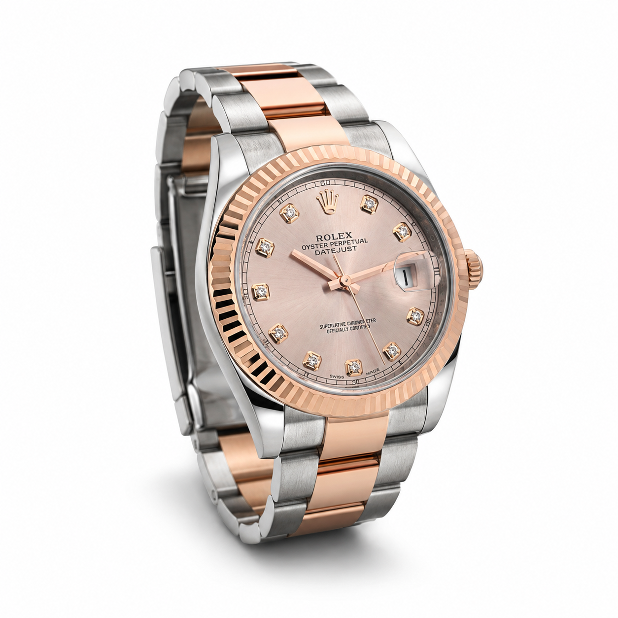 Rolex Datejust 41 126331 Two-Tone Rose Gold Sundust Pink Diamond Dial