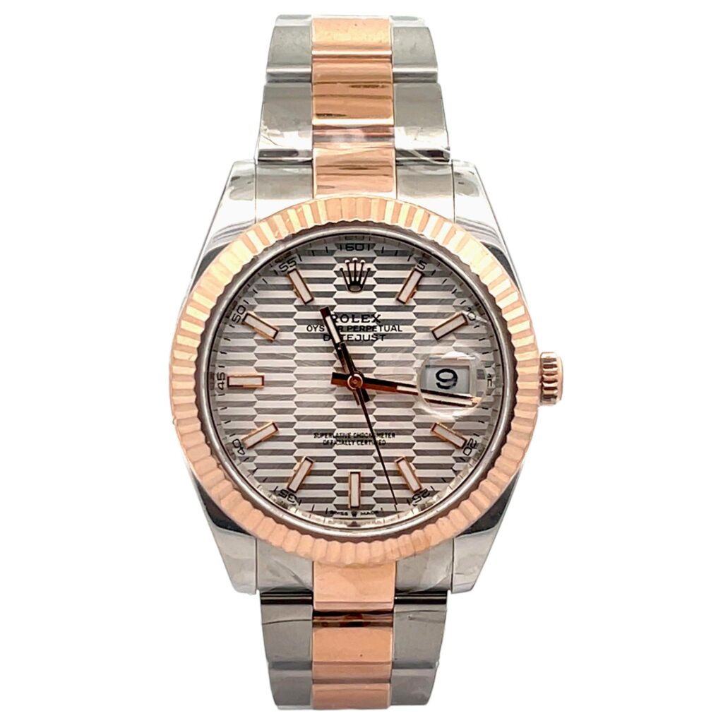 Rolex Datejust 41 126331 Two-Tone Rose Gold Silver Motif Dial - Front View by Rolex