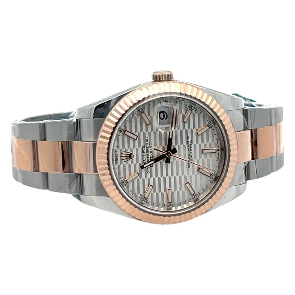 Rolex Datejust 41 126331 Two-Tone Rose Gold Silver Motif Dial - Angle View by Rolex