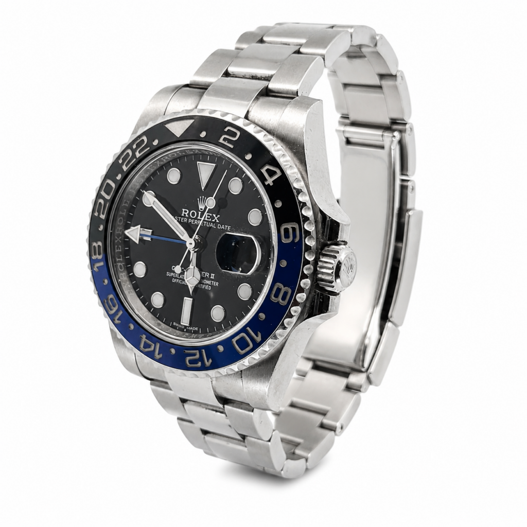 Rolex GMT-Master II 116710BLNR Stainless Steel Black Dial - Angle View by Rolex