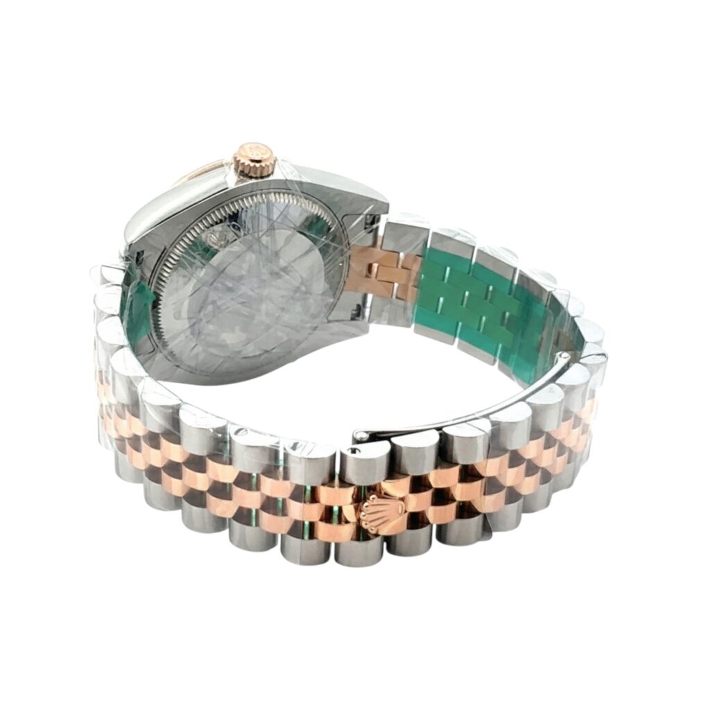 Rolex Datejust 31 178341 Factory Floral Pink Dial Diamond Bezel - Angle View by Rolex