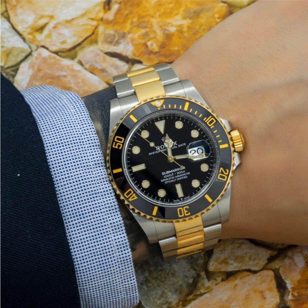 Rolex Submariner Date 126613LN Two-Tone Yellow Gold Black Dial - Angle View by Rolex