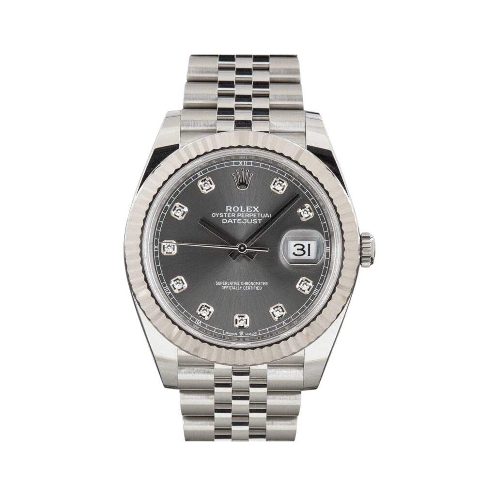 Rolex Datejust 41 126334 Steel Grey Diamond Dial - Front View by Rolex