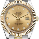 Rolex Datejust 126333 Two-Tone Champagne Diamond Dial - Front View by Rolex