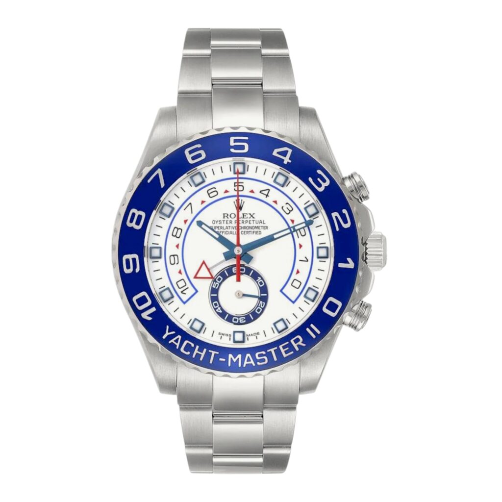 Rolex Yacht-Master II 116680 Stainless Steel White Dial - Front View by Rolex