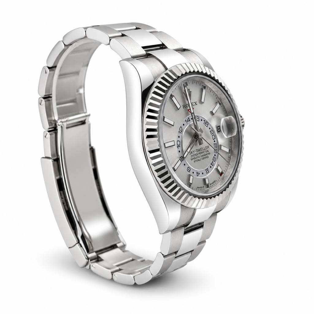 Rolex Sky-Dweller 336934 Stainless Steel White Dial - Angle View by Rolex
