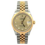 Rolex Datejust 31 278273 Yellow Gold and Steel Champagne Diamond Dial - Front View by Rolex