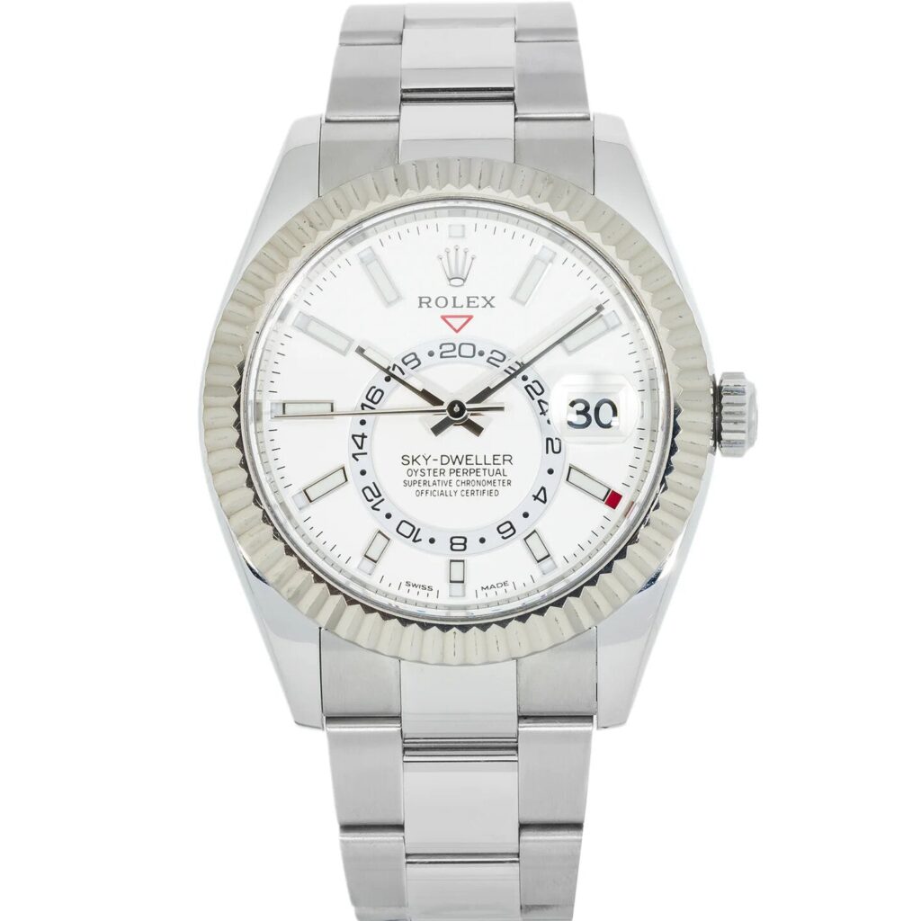 Rolex Sky-Dweller 326934 Steel White Gold White Dial - Front View by Rolex