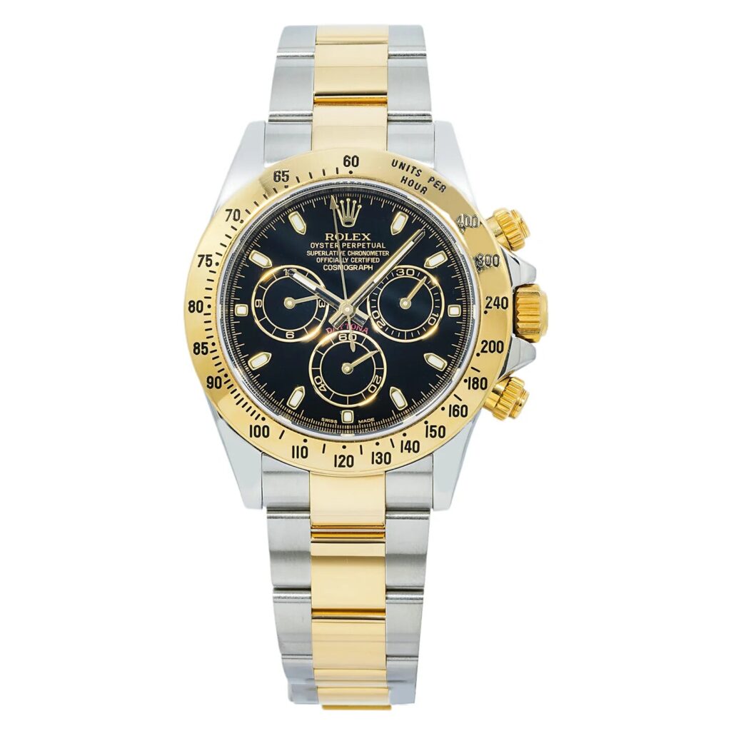 Rolex Daytona 116503 Two-Tone Yellow Gold Steel Black Index Dial - Front View by Rolex