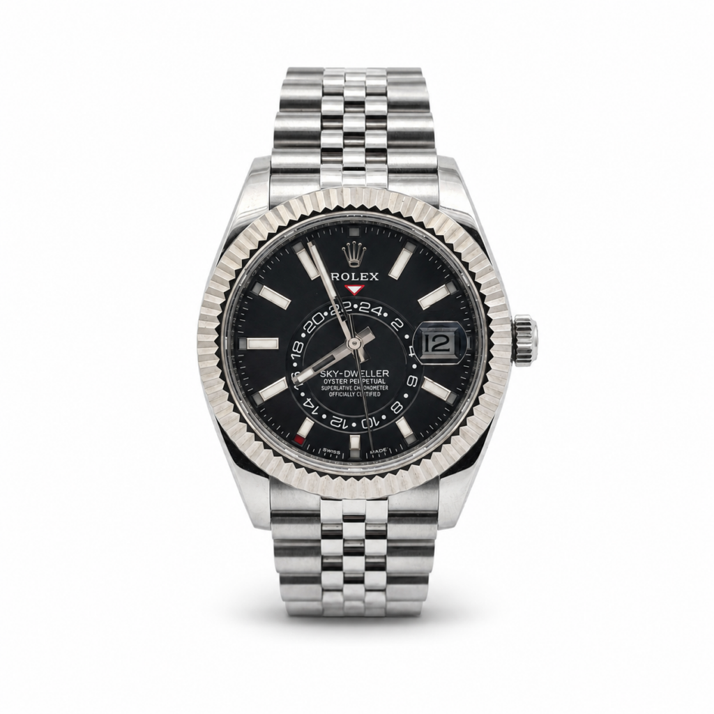Rolex Sky-Dweller 326934 Steel White Gold Black Dial - Front View by Rolex