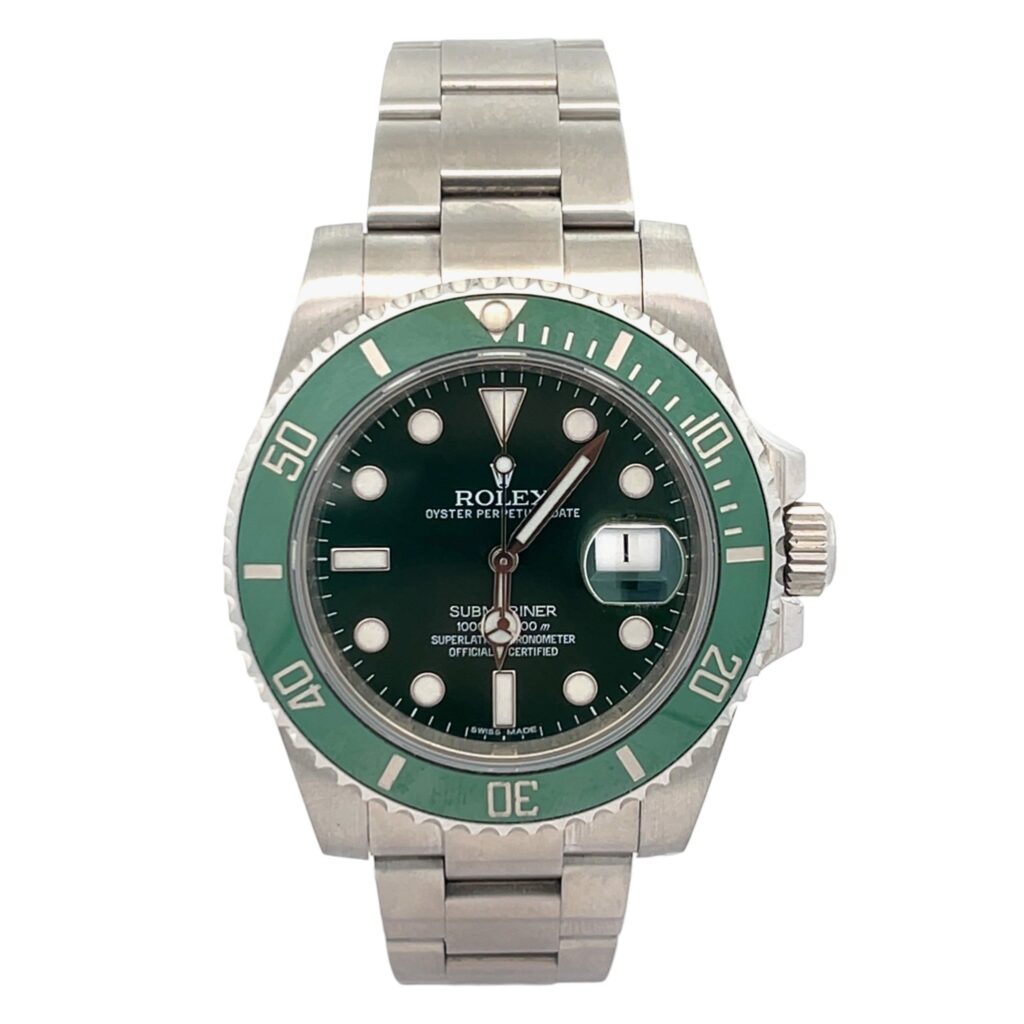 Rolex Submariner Date 116610LV Stainless Steel Green Dial - Front View by Rolex