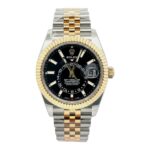 Rolex Sky-Dweller 326933 Yellow Gold & Steel Black Index Dial - Front View by Rolex