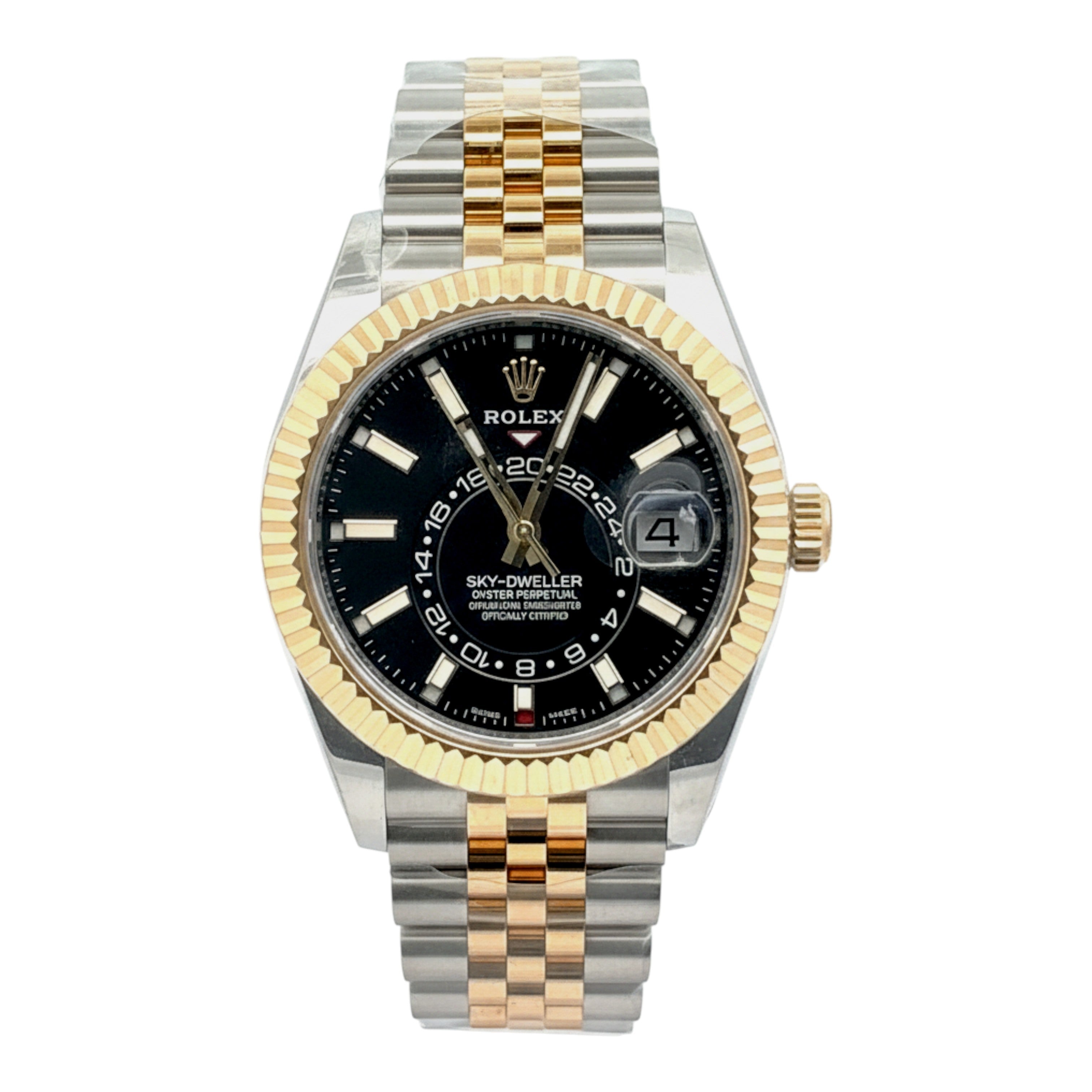 Rolex Sky-Dweller 326933 Yellow Gold & Steel Black Index Dial
