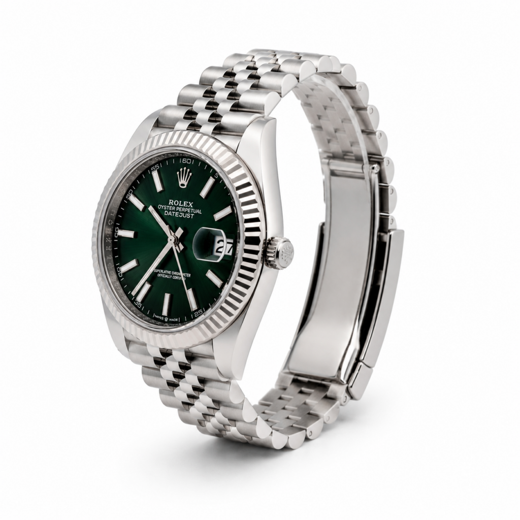 Rolex Datejust 41 126334 Steel & White Gold Green Ombre Dial - Angle View by Rolex