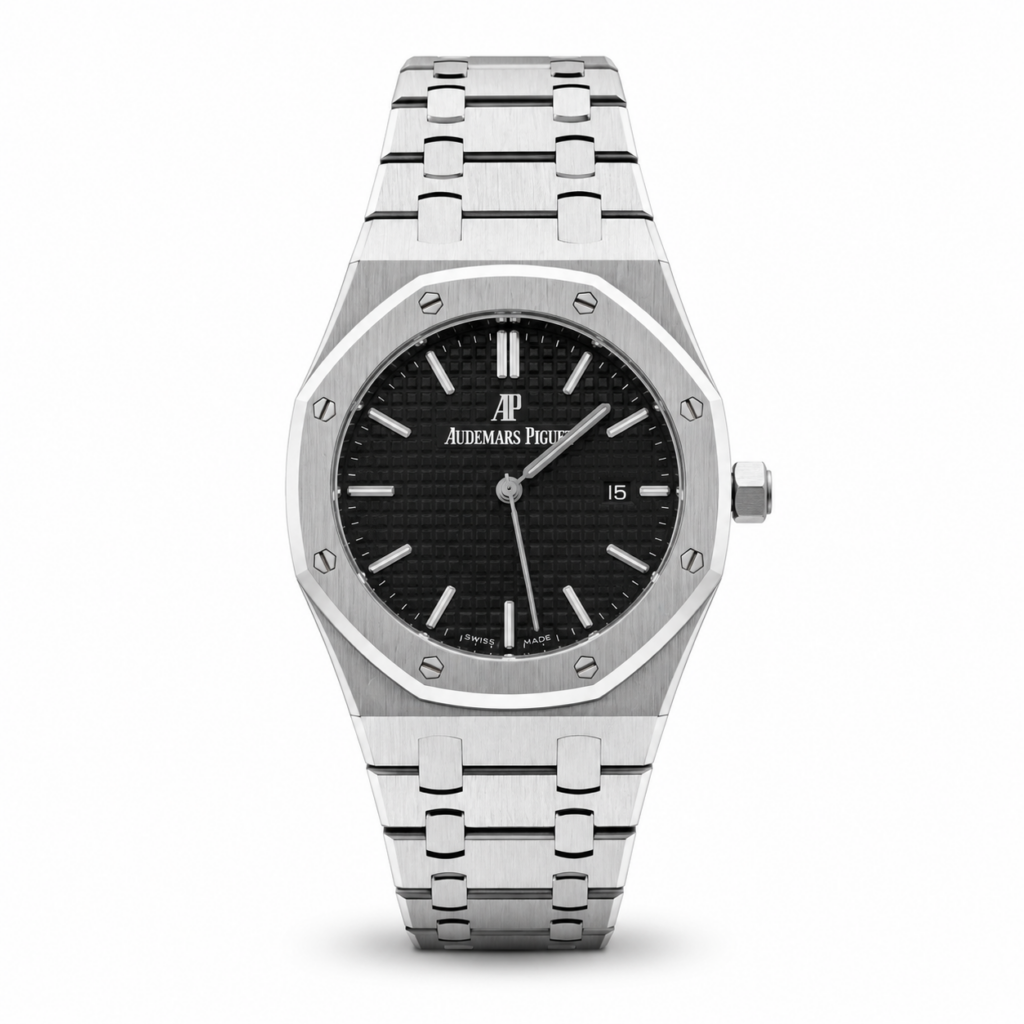 Audemars Piguet Royal Oak 67650ST.OO Steel Black Dial - Front View by Audemars Piguet