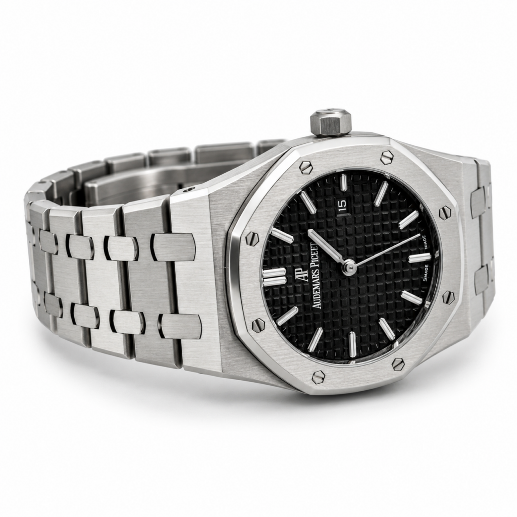 Audemars Piguet Royal Oak 67650ST.OO Steel Black Dial - Angle View by Audemars Piguet