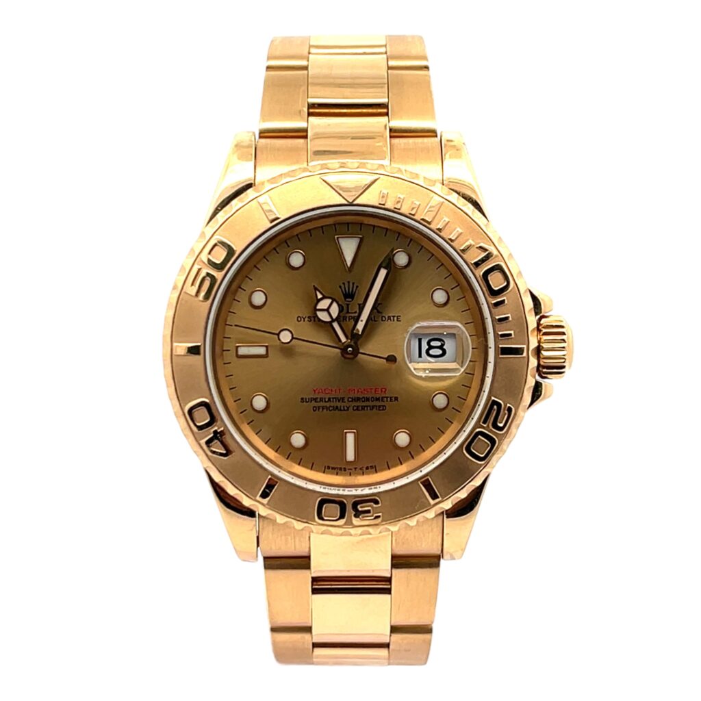 Rolex Yacht-Master 16628 18k Yellow Gold Champagne Dial - Front View by Rolex