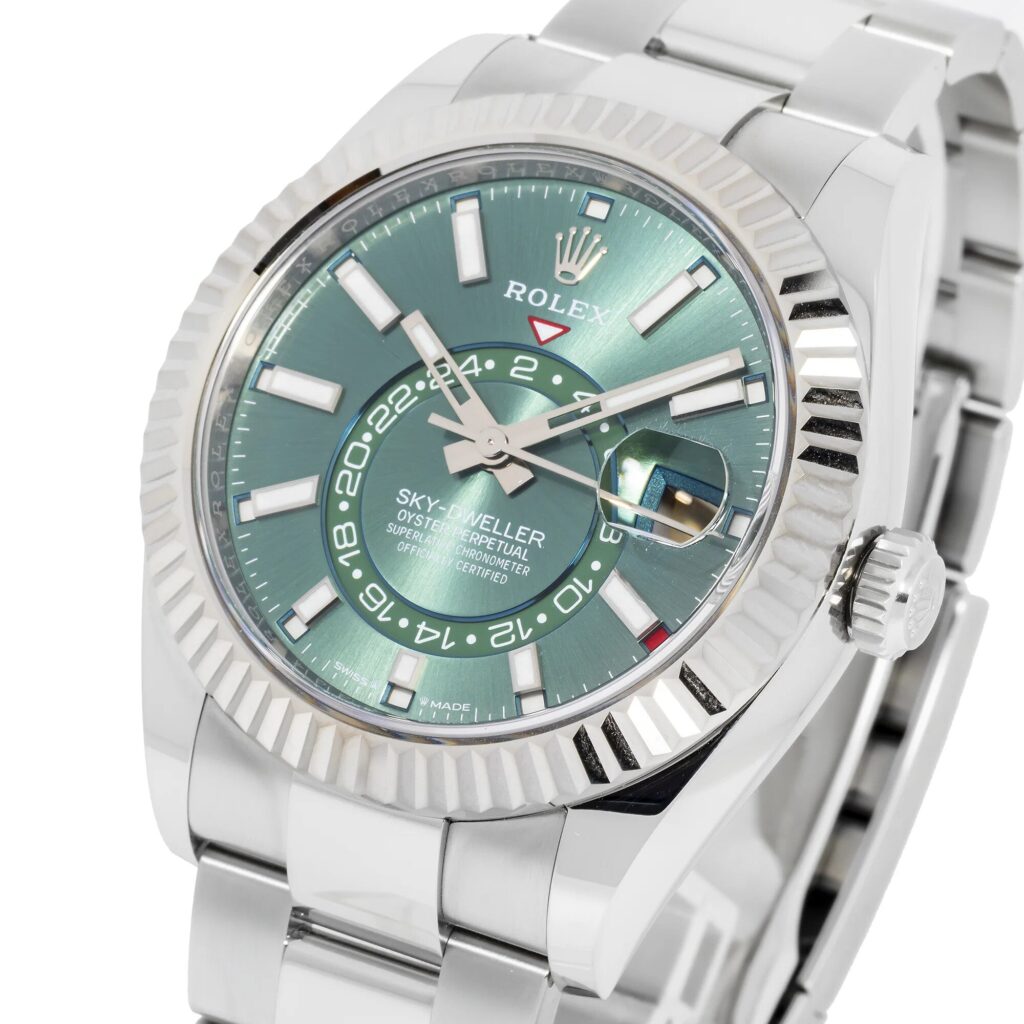 Rolex Sky-Dweller 336934 Steel Green Dial - Angle View by Rolex