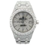 Audemars Piguet Royal Oak 15450SR Rose Gold & Steel Diamond Pave Dial - Front View by Audemars Piguet