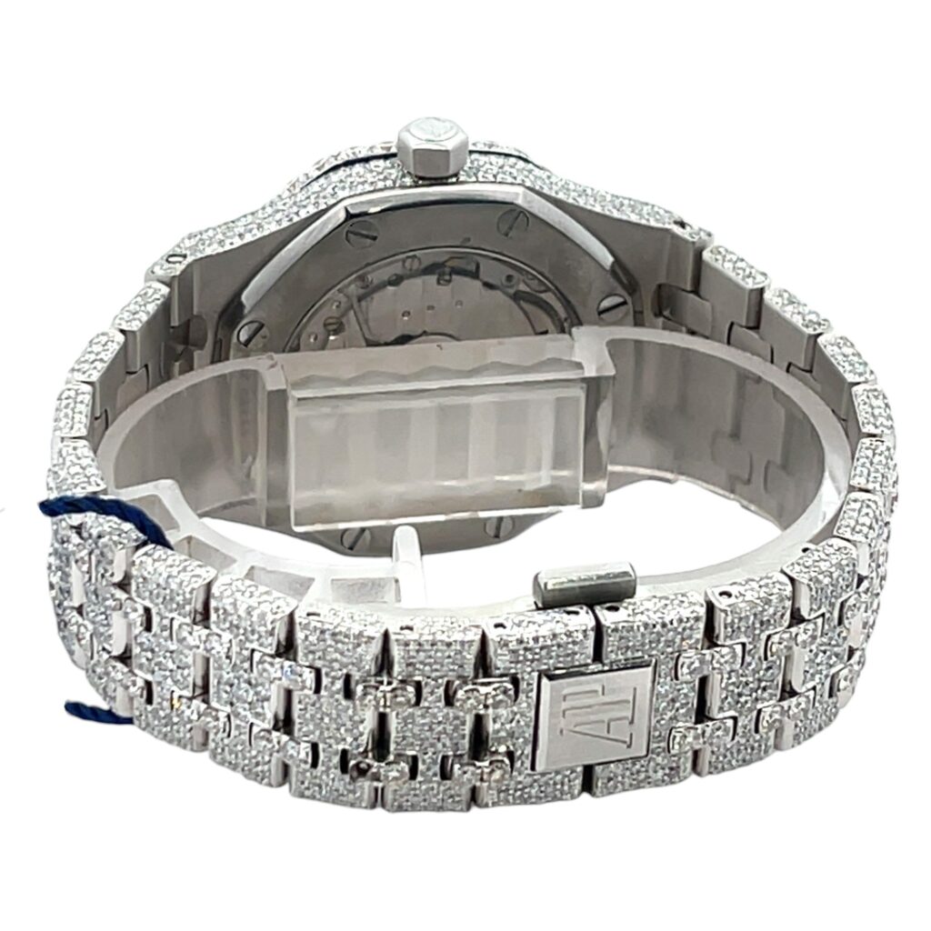 Audemars Piguet Royal Oak 15450SR Rose Gold & Steel Diamond Pave Dial - Angle View by Audemars Piguet
