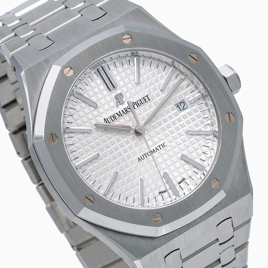 Audemars Piguet Royal Oak 15400ST Steel White Dial - Angle View by Audemars Piguet