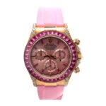Rolex Daytona 116518 Yellow Gold Pink MOP Sapphire Dial - Front View by Rolex
