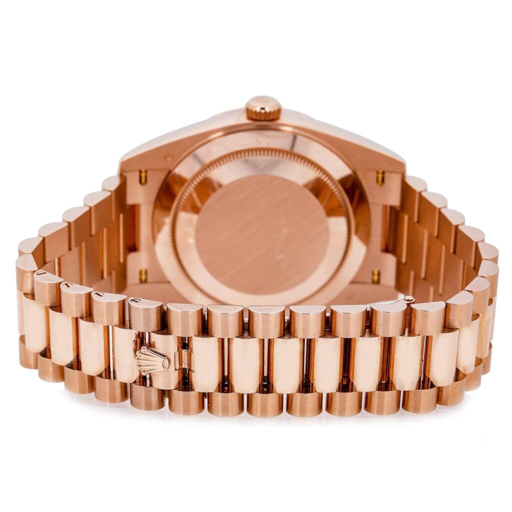 Rolex Day-Date 228235 Everose Gold Rose Roman Dial - Angle View by Rolex